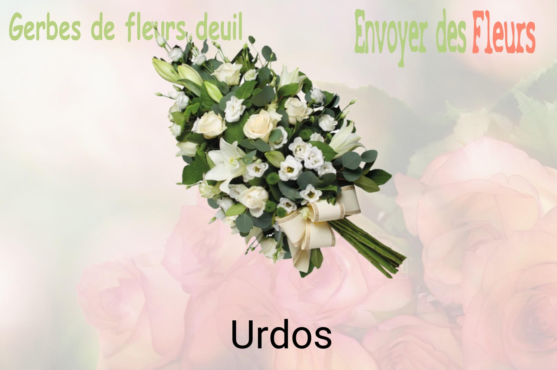 Gerbe de fleurs de deuil livrée à Urdos